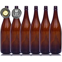 空き瓶飲み開け未洗浄 Amazon.co.jp: 6本 衛生的なリサイクル瓶【茶色系】ガラス瓶